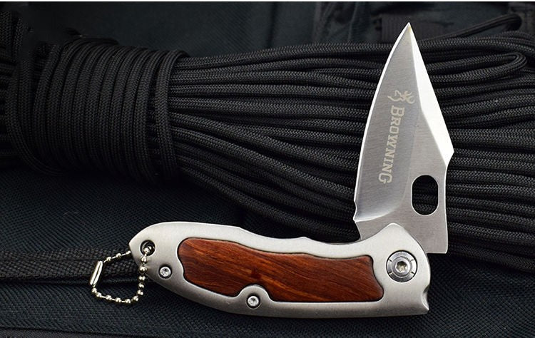 Stainless Steel Folding Knife Portable Self-defense Keychain Knife