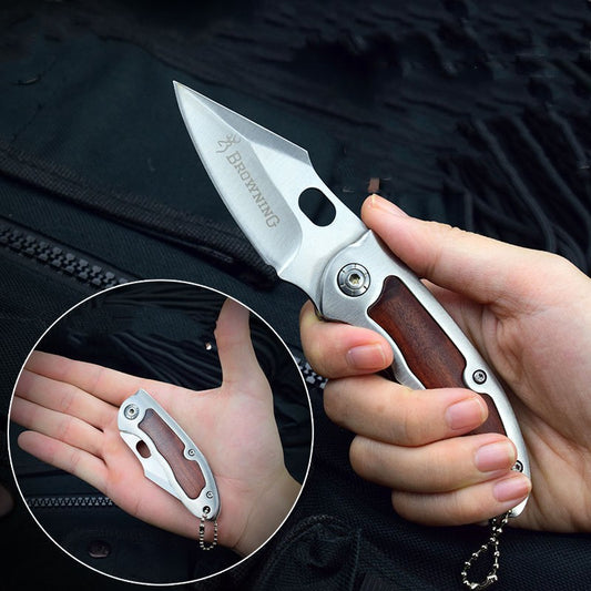 Stainless Steel Folding Knife Portable Self-defense Keychain Knife